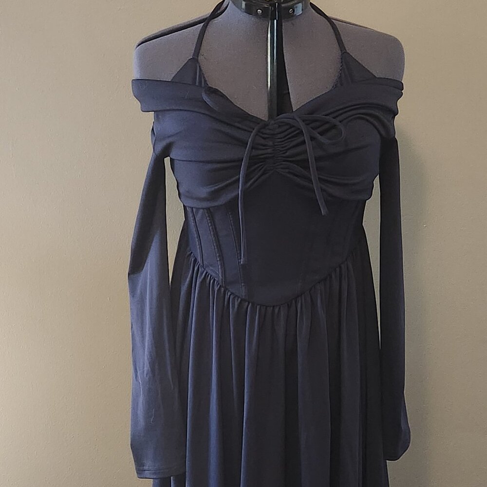 Lacemade Fragrant Four Seasons Dress - Dark Blue / L